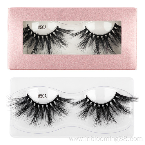 Custom Wholesale Black Cotton Band Natural Mink Eyelashes